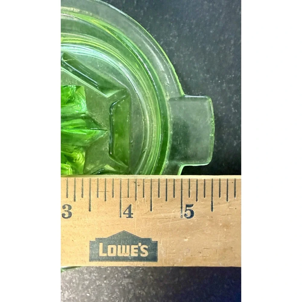 Vintage Uranium Glass Citrus Juicer Reamer Green Depression Glass